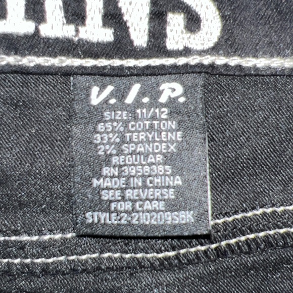 VIP Jeans Black Contrast Stitch Cargo Joggers Pants Juniors 11/12 EUC - Picture 7 of 8